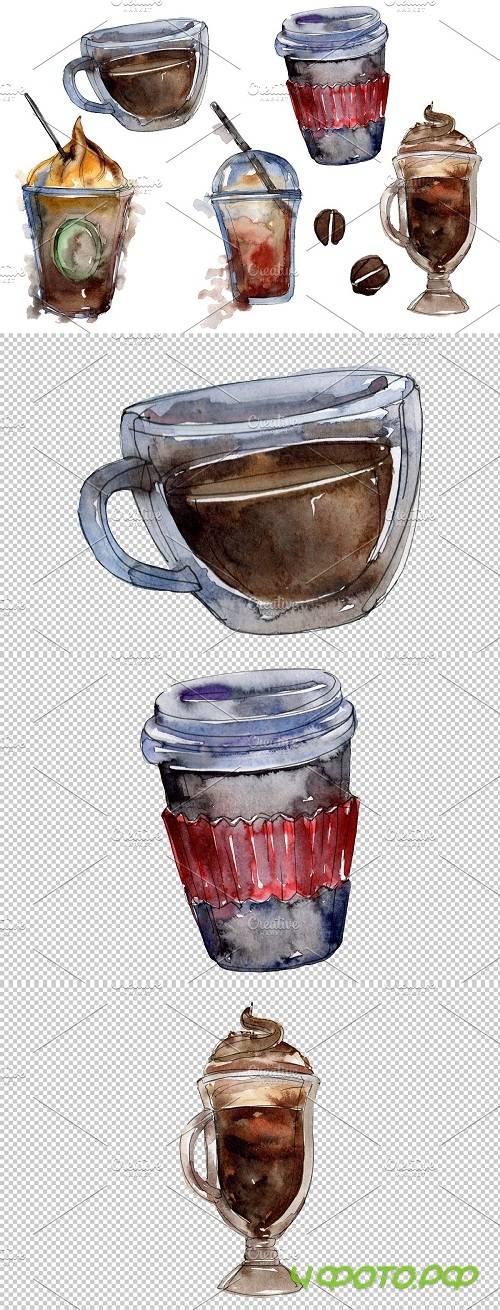 Drinks Coffee Watercolor png - 3553708