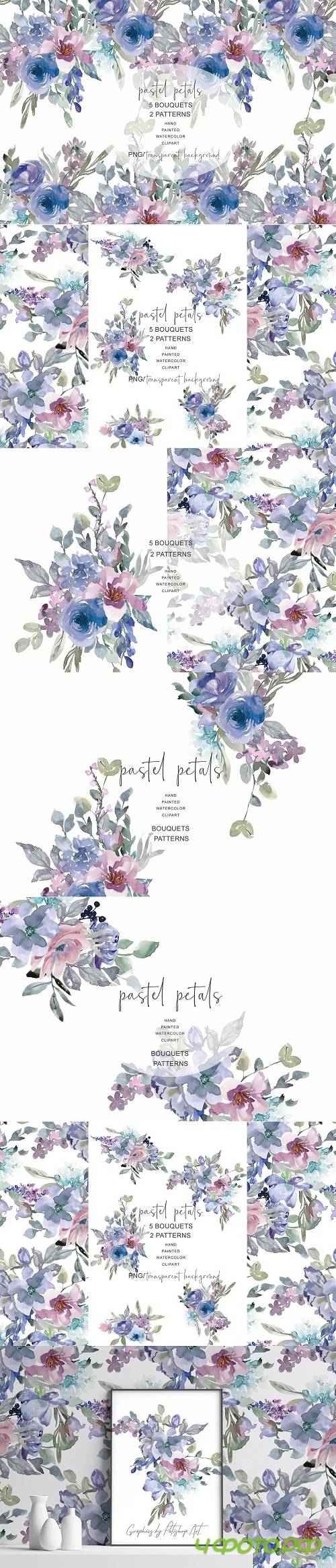Watercolor Pastel Florals & Patterns - 3417793