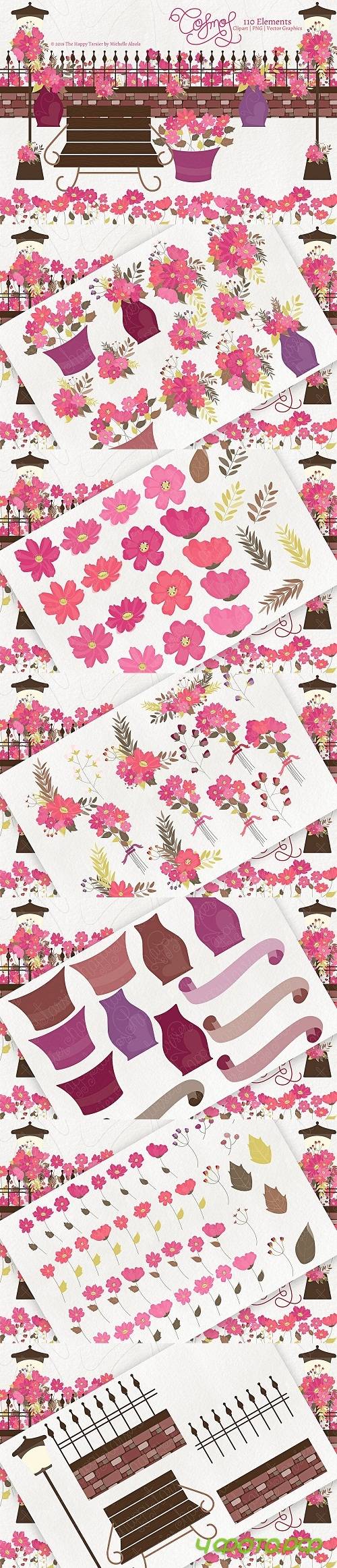 Cosmos 01 - Flower Clipart &Vector - 3368547