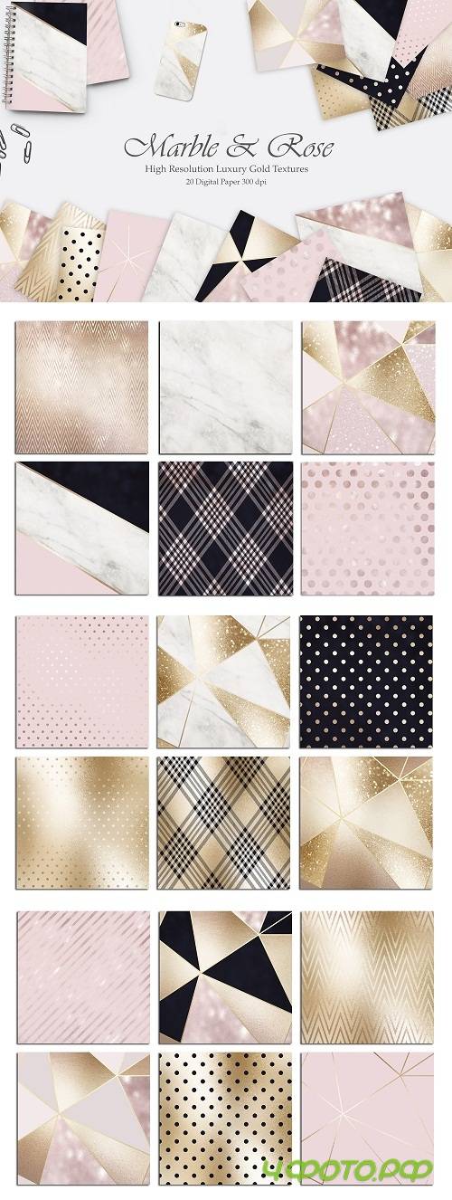 Valentines Rose Marble Gold and Navy Blue Textures 115574