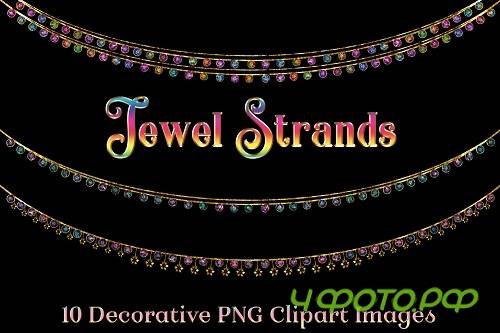 Jewel Strands Crystal Strings - 10 Image Clipart Set - 227552