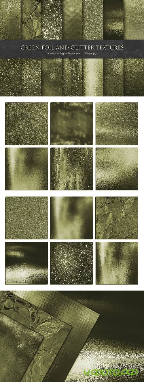 Green Foil and Glitter Textures - 3335802