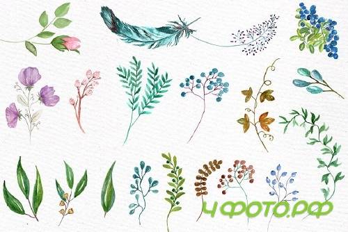Watercolor wedding flowers - 600878