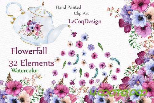 Watercolor wedding flowers - 600878