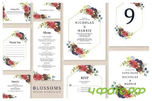 Blossom Wedding Invitation Suite - 233127