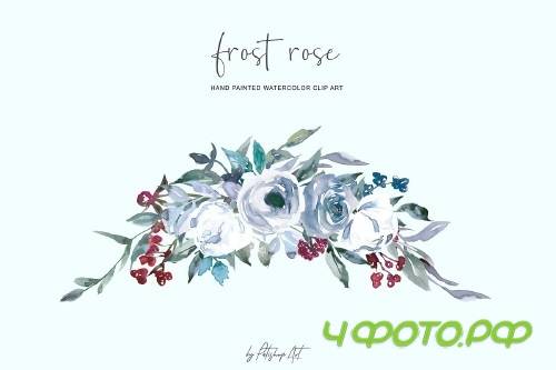 Watercolor White Rose Clipart - 3129794