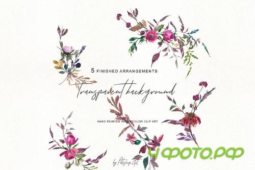 Watercolor Fall Twigs Herbs Flowers - 3080284