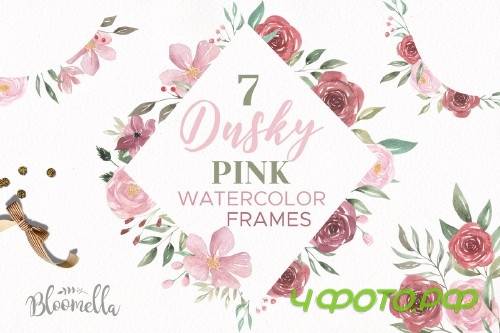 Flower Watercolor Frame Clipart Kit 3163987