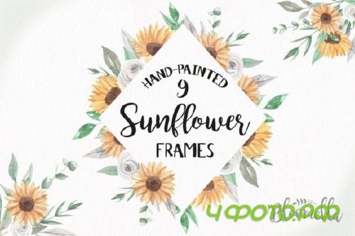 Sunflower Frames Hand Painted Set
