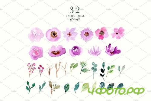 Purple Vibes - Watercolor Clipart - 3685719