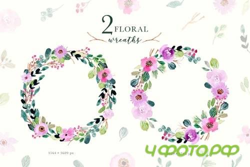 Purple Vibes - Watercolor Clipart - 3685719