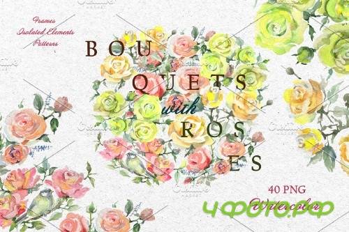 Bouquets with roses Yellow - 3688417