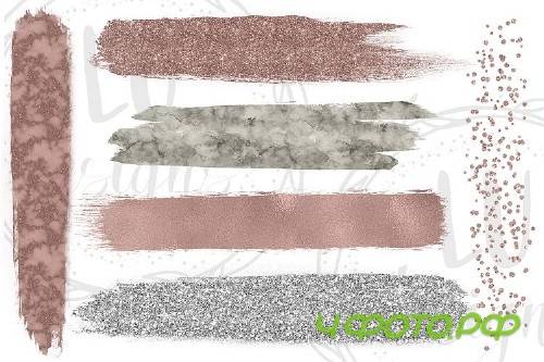 Rose Gold Brush Strokes - 51479