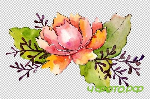 Aquarelle bouquet PNG set - 3100236