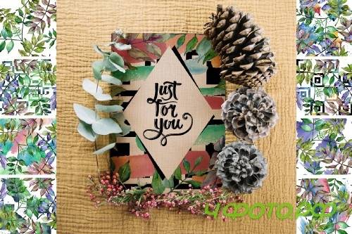 Ash leaves PNG watercolor set - 3100473