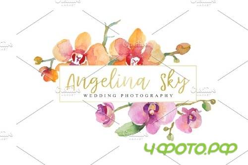LOGO with beautiful orchids - 3727251