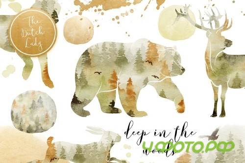 Forest Animal Boho Autumn Clipart - 3729058
