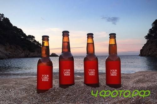 Sunset Beach 4 in 1 | Beer Mockup - 365453