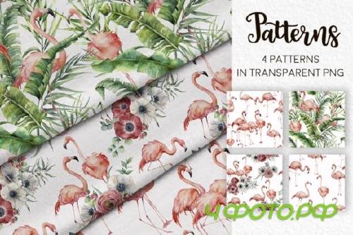 Flamingo. Watercolor collection - 2676681