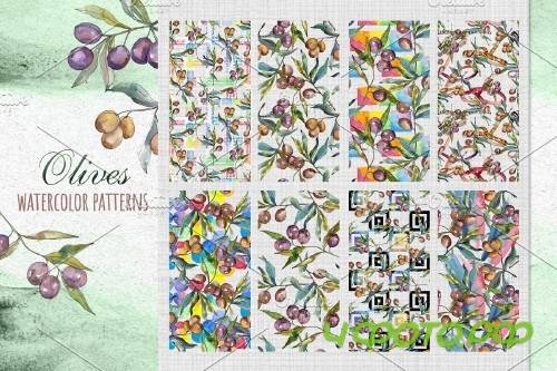 Tuscan Olives green Watercolor png - 3740351