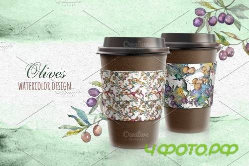 Tuscan Olives green Watercolor png - 3740351