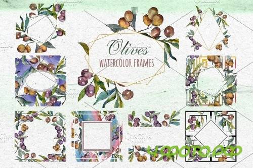 Tuscan Olives green Watercolor png - 3740351