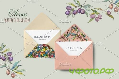Tuscan Olives green Watercolor png - 3740351