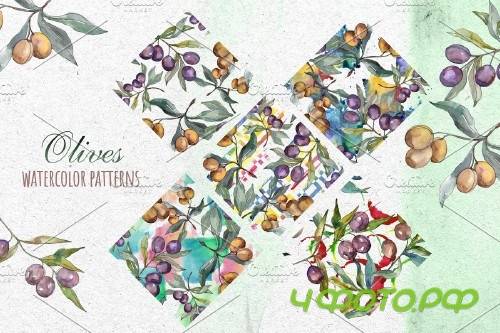 Tuscan Olives green Watercolor png - 3740351