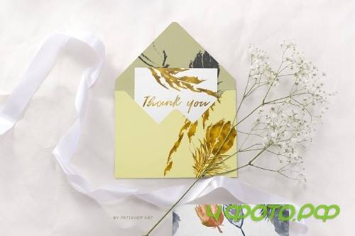 Watercolor & Gold Feather Clipart - 3736999
