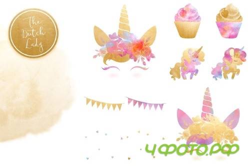 Unicorn Birthday Party Clipart Set - 3739621