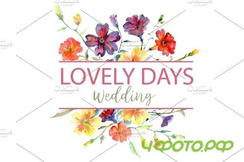 LOGO with wildflowers Watercolor png - 3740736