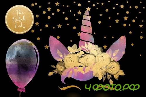 Unicorn Birthday Party Clipart Set - 3739621