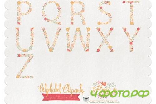 Flora 02 Letters � Orange & Peach