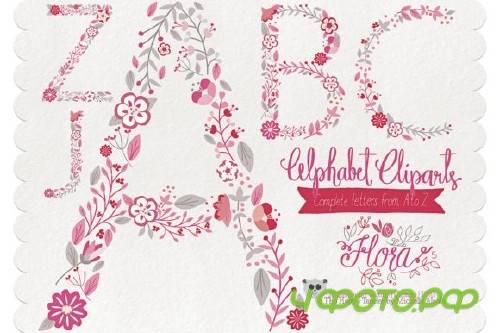 Flora 05 Letters � Red & Pink
