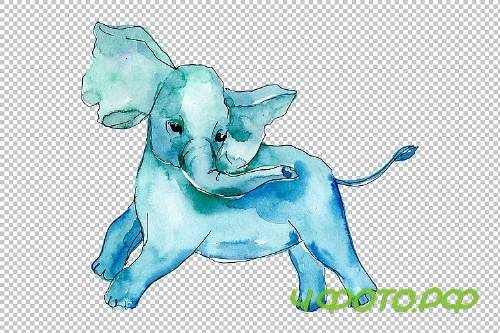 Baby elephant for baby shower cards Watercolor png - 253440