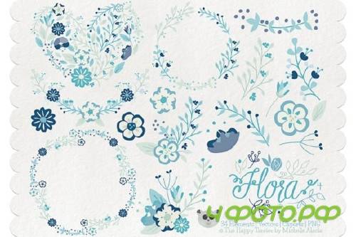 Flora 04 � Blue & Teal