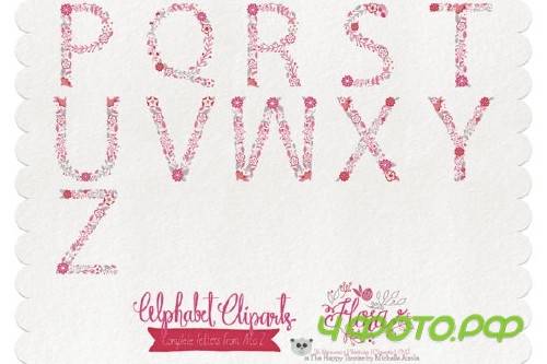 Flora 05 Letters � Red & Pink
