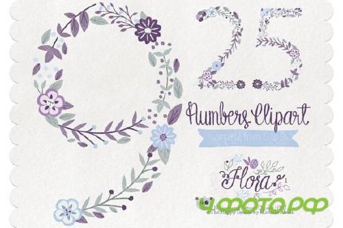 Flora 01 Numbers � Purple & Pink