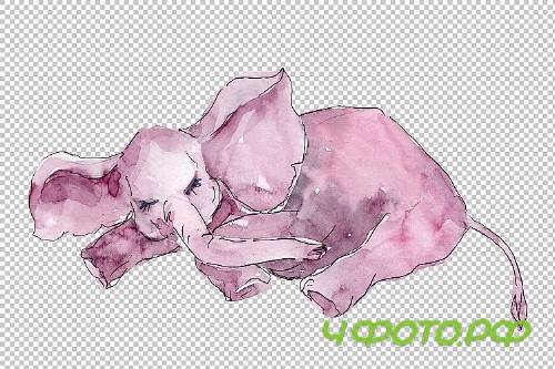 Baby elephant for baby shower cards Watercolor png - 253440