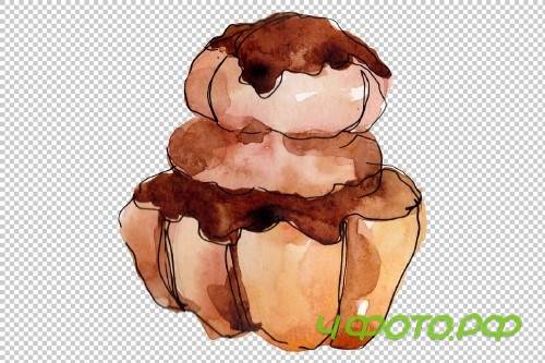 Dessert berry joy watercolor png - 3746105