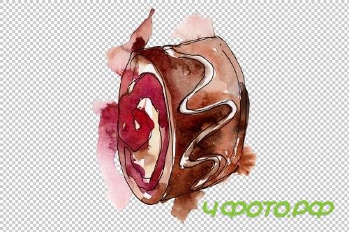 Dessert berry joy watercolor png - 3746105