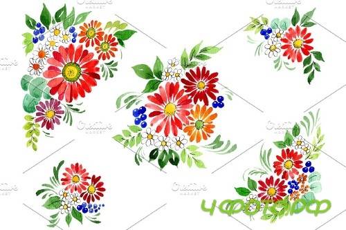 Bouquet Gifts of Nature watercolor - 3748302