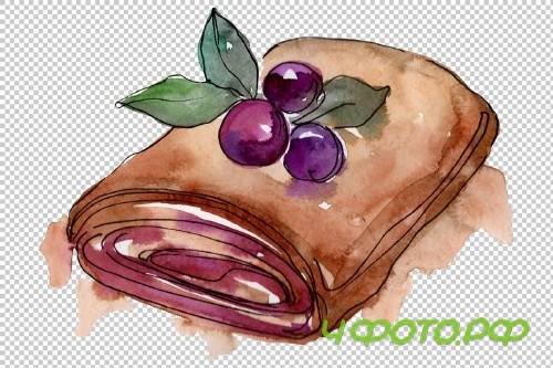 Dessert berry joy watercolor png - 3746105