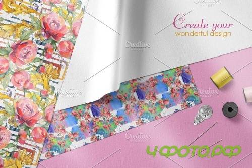 Euro Bouquet pink Watercolor png - 3756805