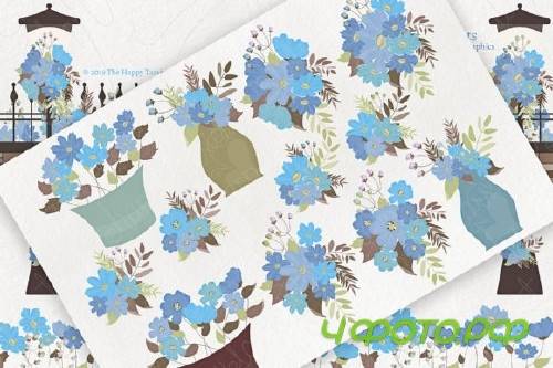 Cosmos 02 - Blue Flower Clipart & Vector