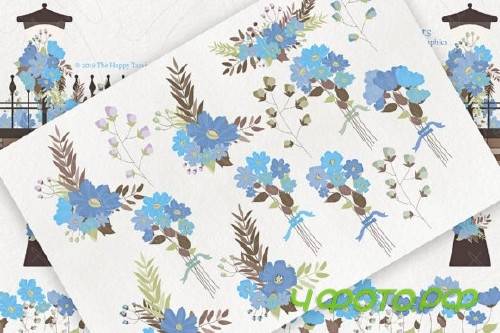 Cosmos 02 - Blue Flower Clipart & Vector