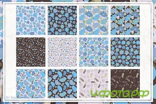 Cosmos 02 - Blue Seamless Patterns