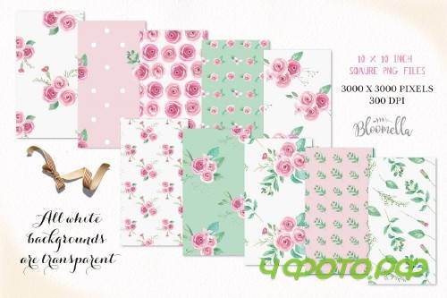 Pink Rose Watercolor Patterns Floral - 2639084