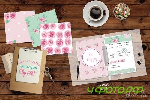 Pink Rose Watercolor Patterns Floral - 2639084