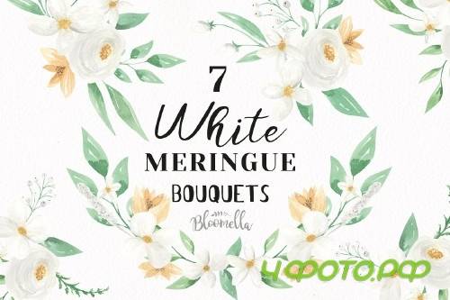 White Floral Bouquet Flower Set - 2639541